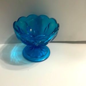 Anchor Hocking Fairfield Blue Compote/ Candy Dish/ Trinket Dish